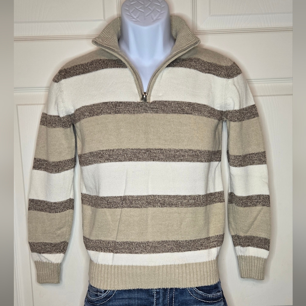 Commerce Boys Striped Quarter Zip Sweater – Size 12 – EUC (2 Available)